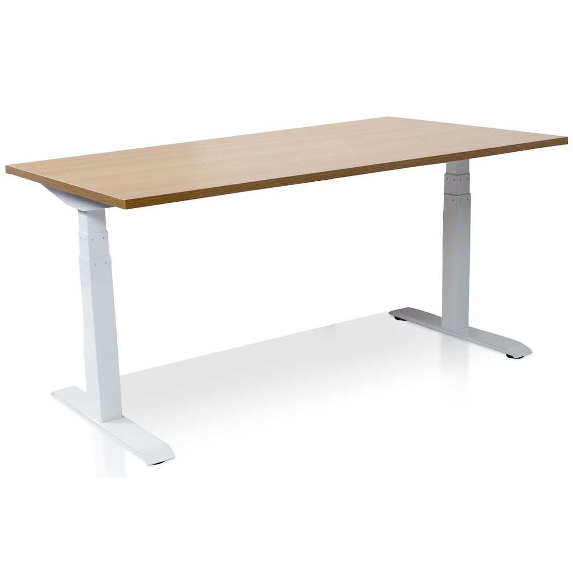 Zit-sta bureau elektrisch verstelbaar - MRC PRO NEN-EN 527 | 120 x 80 cm | frame wit – blad havanna