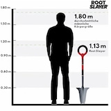 thumbnail of Radius Root Slayer Spaten, Wurzelspaten, ergonomisch, Mehrzweckschaufel, Schneidspitze, Klinge mit Zähnen zum Schneiden der Wurzeln, 113 cm, rot