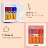 thumbnail of Brooklyn 24 Mini-Kühlschrank Glastür LED Ablage Weiß