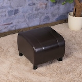 thumbnail of Hocker Sitzwürfel Sitzhocker Emmen, Leder + Kunstleder, 37x45x47 cm FSC®-zertifiziert ~ braun