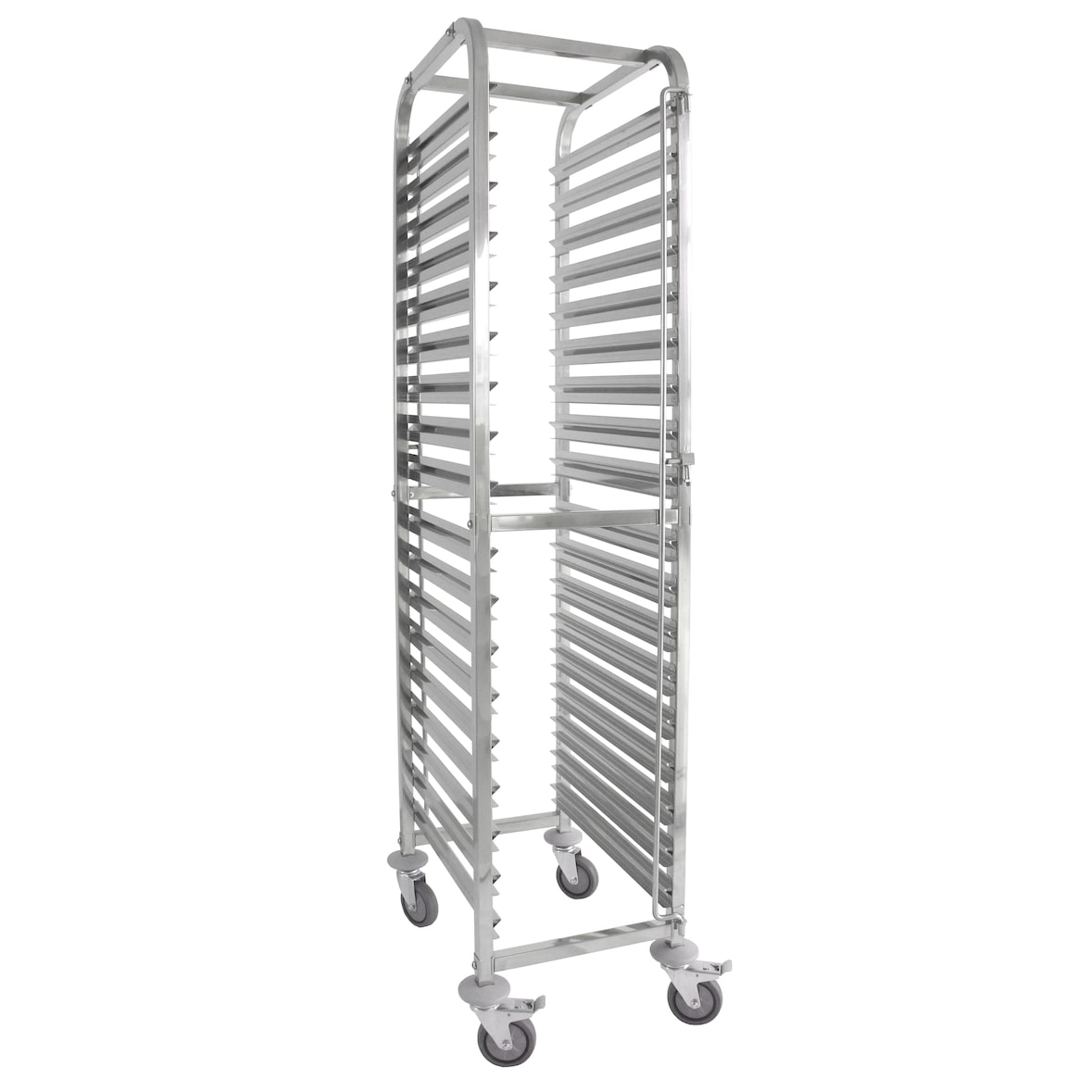 METRO Professional Carro para bandejas GSC1018GN, acero inoxidable, 38,5 x 55,5 x 174,5 cm, apto para GN 1/1, 18 niveles, carga total 150 kg, plata