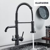 thumbnail of Bernd | Torneira de filtro de 3 vias para gastronomia preto mate | de osmose em aço inoxidável para cozinha misturadora de restaurante 360° 2 ligações