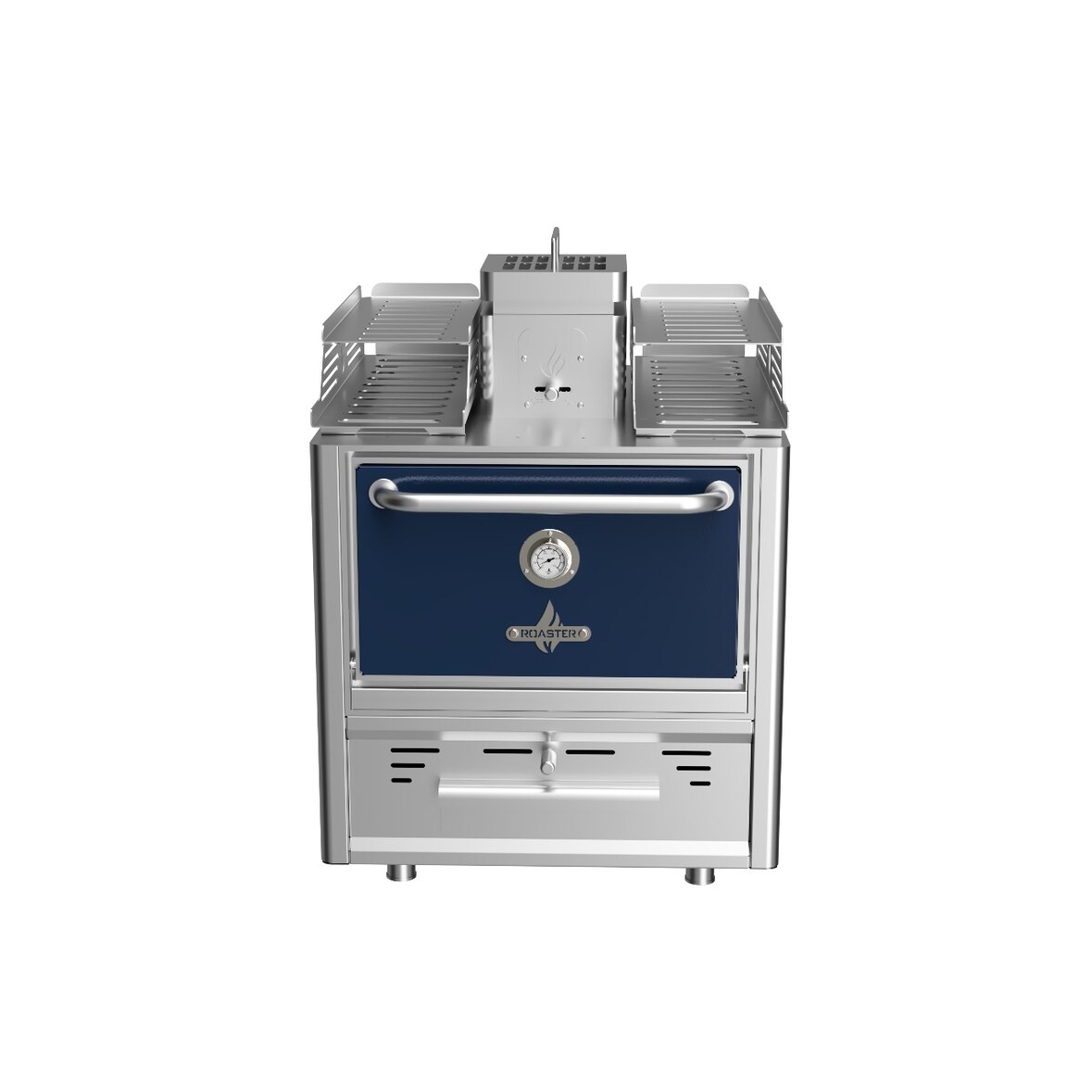 Forno a carbonella da tavolo, dimensioni 785x577x1095, porta blu