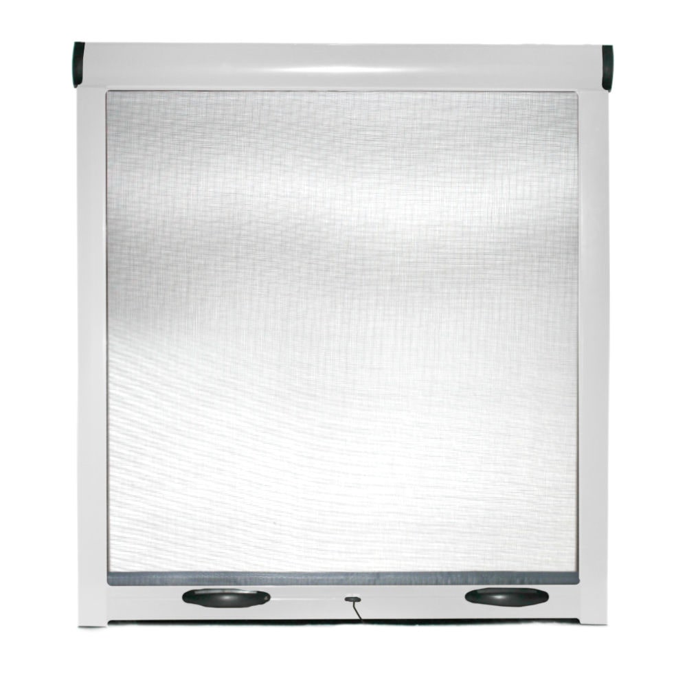 Zanzariera Universale A Rullo Avvolgibile Profilo Riducibile Regolabile Per Finestra Balconi Con Frizione Telaio Alluminio Bianco 100 X 160 Cm