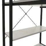 thumbnail of Schreibtisch mit Regal HWC-K81, Laptoptisch Bürotisch Arbeitstisch, 100x60cm Metall MDF ~ Marmor-Optik weiß