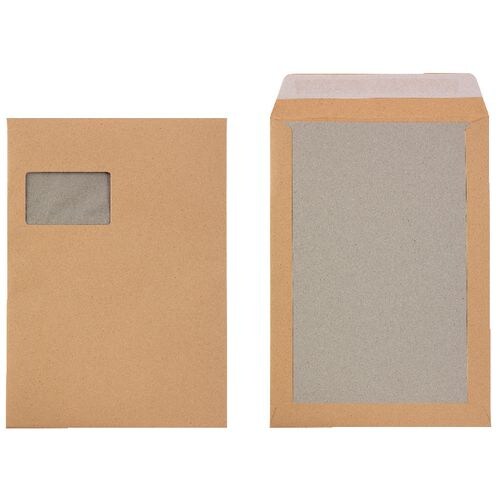 Viking Versandtaschen mit Papprückwand C4 110 g/m² Braun Mit Fenster Abziehstreifen 229 x 324 mm 100 Stück