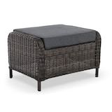 thumbnail of Gartenstuhl 2er-Set mit Relaxfunktion, mit Hocker, Braun/Dunkelgrau, inkl. Polster, 130 kg Belastbarkeit, pflegeleicht | Raburg Sophia