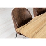 thumbnail of Table d’intérieur avec plateau en bois mélaminé et pieds en métal en “X”, design moderne, robuste, idéale pour salle à manger, salon, bureau – ALEX