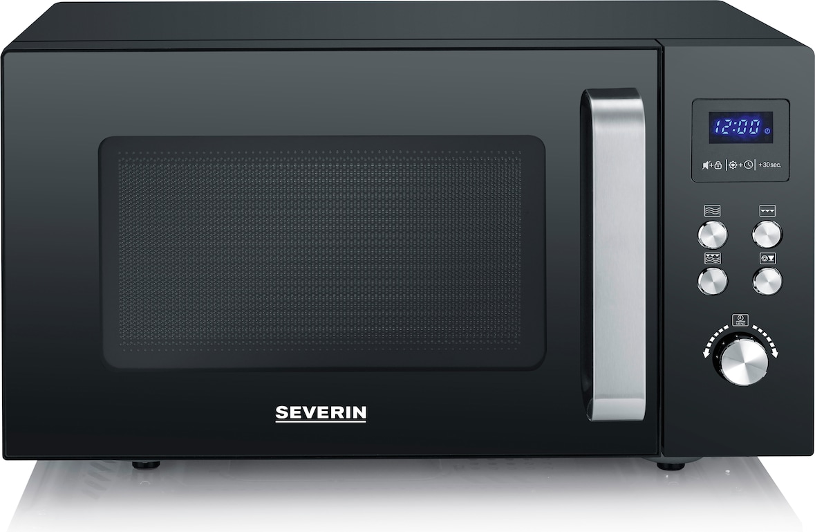 SEVERIN MW 7763 - Microondas con base de cristal y grill 25 L 900 W Grill 1000 W Negro