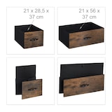 thumbnail of Relaxdays Kommode Industrial, HBT: 96,5 x 60 x 41,5 cm, Stoff, Metall, Holzoptik, 4 Schubladen, Sideboard, braun/schwarz