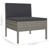 thumbnail of vidaXL 12-tlg. Garten-Lounge-Set mit Auflagen Poly Rattan Grau