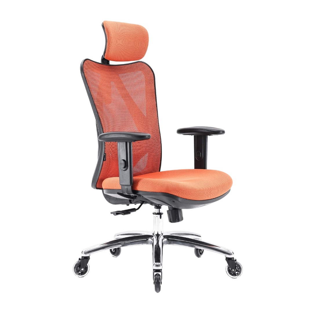 OfficeSense OS1000 Ergonomischer Bürostuhl – Verstellbar, NEN-EN 1335 zertifiziert, inklusive verbesserter Rollen – Orange