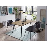 thumbnail of Möbilia eettafel 150 x 90 cm | blad MDF met eiken decor | metalen onderstel | B 150 x D 90 x H 77 cm | naturel-zwart | 18020006 | TAFEL serie