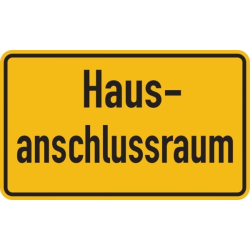Hinweisschild, Hausanschlussraum, 120 x 200 mm - 200x120x0.45 mm Aluminium geprägt