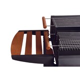 thumbnail of Tarrington House Grelhador a carvão Deluxe, madeira de pinho FSC/ aço, 129 x 49 x 88.5 cm, altura de cozedura ajustável, com rodas, preto