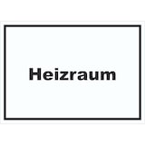 thumbnail of Heizraum Schild mit Text Heizung Wärme waagerecht A4 Rückseite selbstklebend