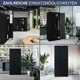 thumbnail of Umkleideschrank Spind WIEN - 2 Abteile, Etikettenhalter | Umkleidespind Metall Schließfachschrank Garderobenspind, 180x80x50cm Schwarz