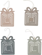 thumbnail of B.F. 4er Set Geschenk Deko-Anhänger je 1x Beige, Rosa, Grün & Grau aus Holz – 2048640