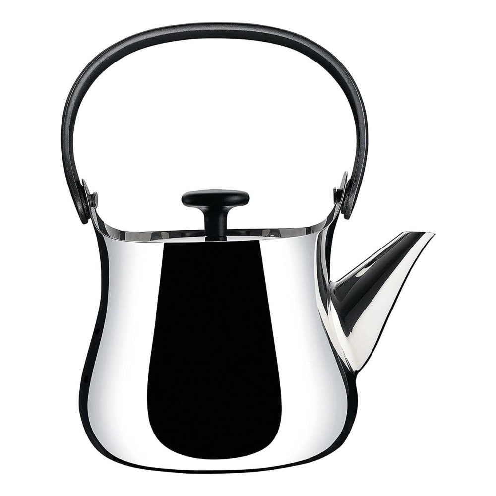 cha, chaleira/bule em aço inoxidável, alessi