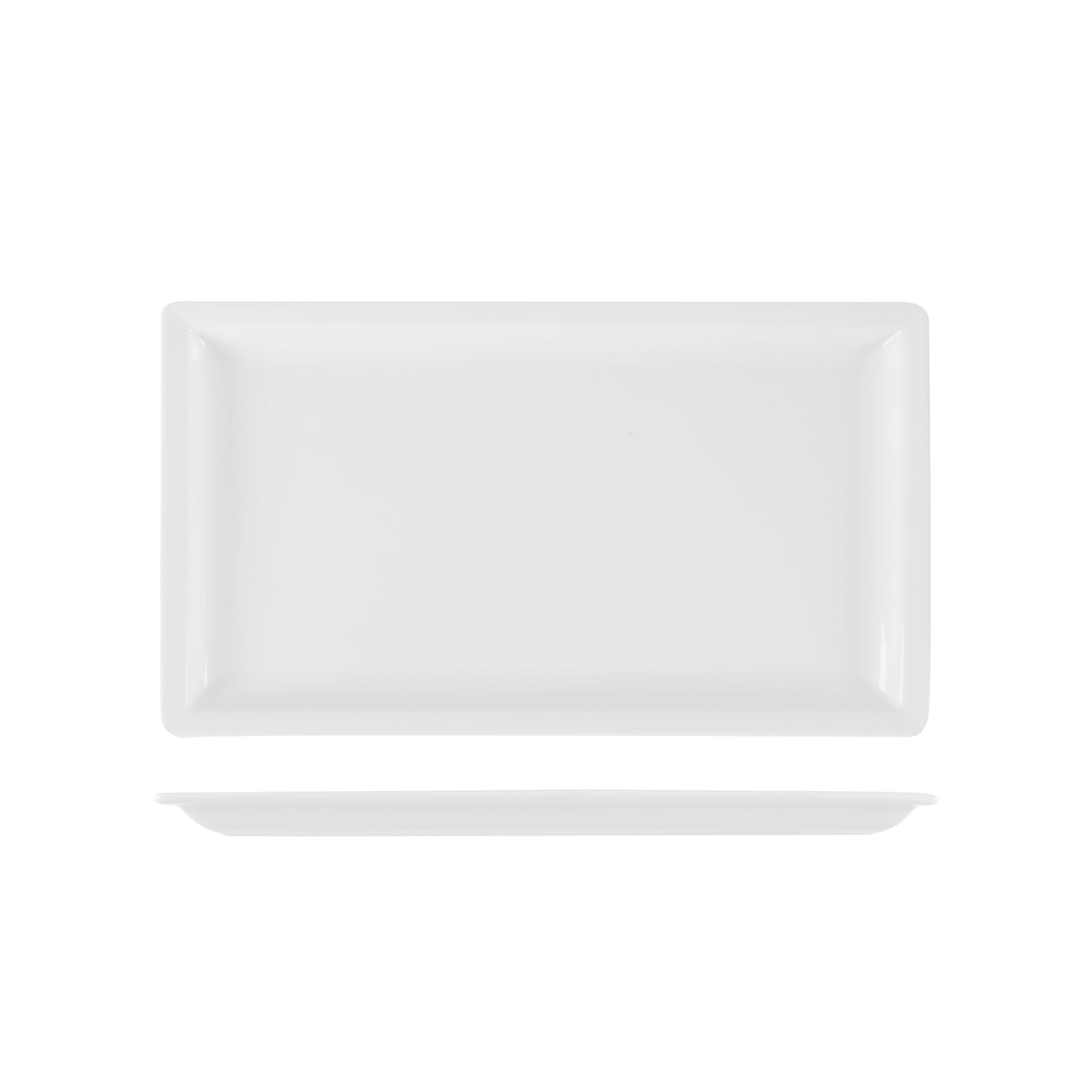 Lioness  set 3piatti rettangolari Justwhite in porcellana bianca cm 31x18 H 2 HHP11757