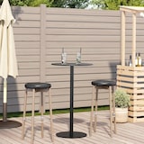 thumbnail of vidaXL Gartentisch Rund Schwarz Ø60x105 cm Stahl