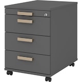 thumbnail of bümö Rollcontainer mit Schubladen, Container abschließbar aus Holz in graphit - Rollwagen für's Büro als Schreibtisch Unterschrank, Bürocontainer od.