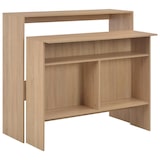 thumbnail of vidaXL Bartisch mit 2 Tischplatten Eichenoptik 130 x 40 x 120 cm