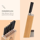 thumbnail of Kitano 8tlg. Messer-Set mit Block 7 Messer Stahl edler Holzblock Eiche