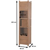 thumbnail of Teak-Hochregal HWC-M87, Badschrank Badregal Badezimmer, hochwertiges B-Grade-Teak (Kernholz, 20-30 Jahre), 181x40cm