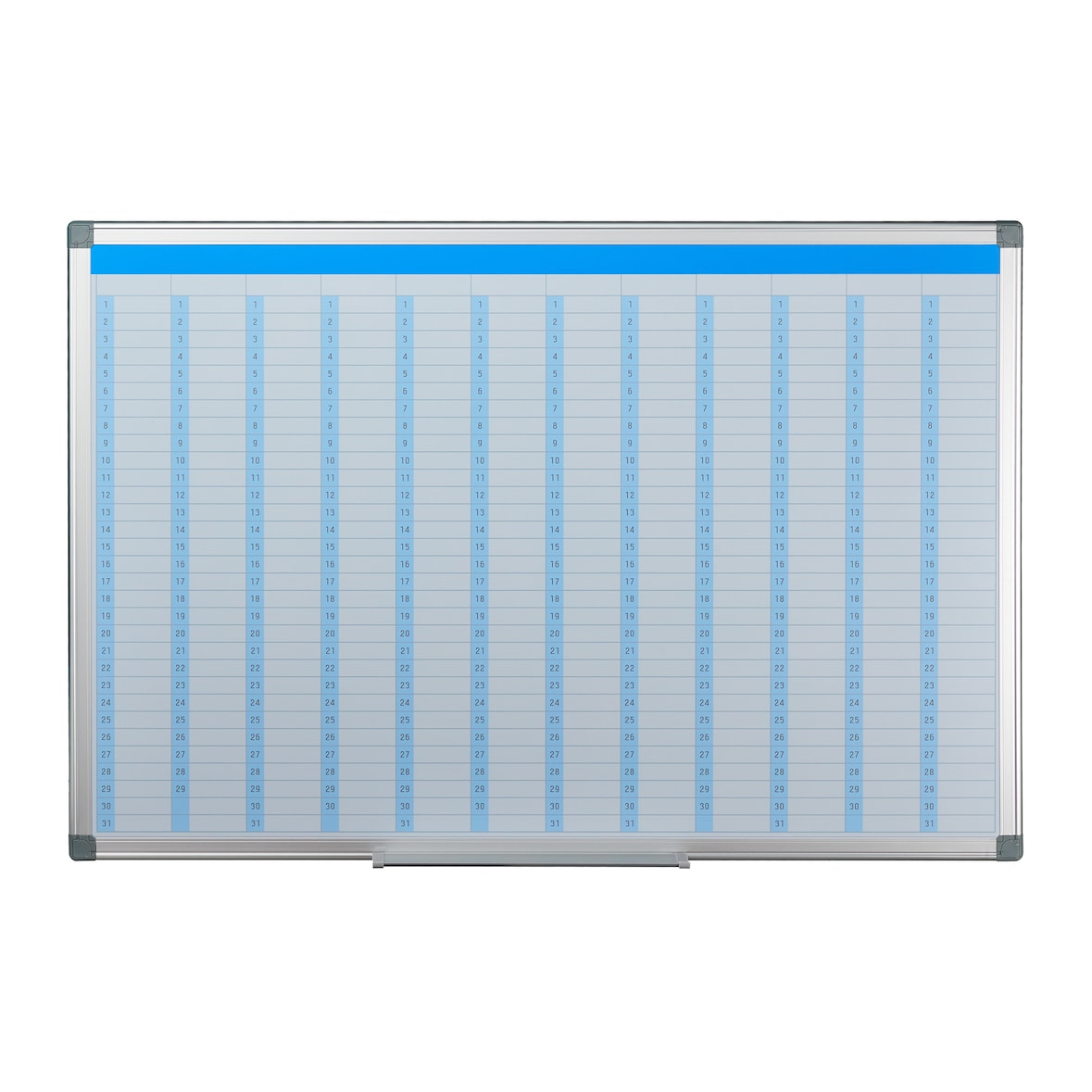 Relaxdays Whiteboard, Jahresplaner, abwischbar, magnetisch, Planungstafel mit Stiftablage, Magnetwand 60 x 90 cm, weiß