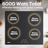 thumbnail of CIARRA inductiekookplaat 60cm inbouw 4 zones inbouw inductiekookplaat 6000W VM4BIH-A