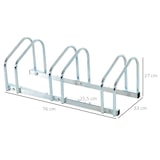 thumbnail of HOMCOM Aparcamiento para 3 Bicicletas Soporte de Acero para Aparcar Bicicletas en el Suelo o Pared Estacionamiento para Interior Exterior 76x33x27 cm