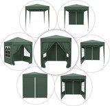 thumbnail of CCarpa plegable 2x2 m cenador de jardín con 4 paredes laterales tela Oxford 2 puertas 2 ventanas y bolsa de transporte verde
