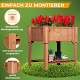 thumbnail of Coemo Hochbeet Holz 120 x 40 x 90 cm mit Ablageboden Frühbeet Pflanztrog Bausatz für Gemüse, Kräuter in Garten, Terrasse und Balkon