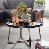 thumbnail of FineBuy Couchtisch Rund Gold Wohnzimmertisch Spiegel Glas Beistelltisch Schwarz