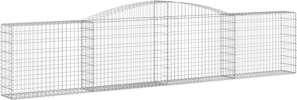 vidaXL Gabionen mit Hochbogen 4 Stk. 400x30x80/100cm Verzinktes Eisen