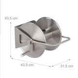 thumbnail of Relaxdays Schlauchtrommel Edelstahl, Schlauchaufroller leer, Boden & Wand, für 40m Gartenschlauch, Schlauchrolle, silber