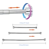 thumbnail of Intirilife Teleskopstange in SILBER 120 - 220 cm - Ausziehbare Stange aus Edelstahl ohne Bohren Klemmstange Duschvorhangstange Gardinenstange