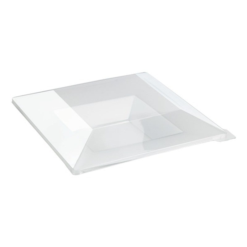 ECOLOMIQUE - 10 Pcs - Assiette plastique PP carrée creuse - 350 ml, 21,5 cm x 21,5 cm x 4 cm - ECO210AQ2121PP