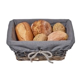 thumbnail of METRO PROFESSIONAL Broodmand, riet/katoen, 25 x 25 cm, vierkant, grijs