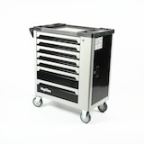 thumbnail of Mephisto XXL Werkzeugwagen Werkstattwagen mit 7 befüllten Schubladen wie Schraubenschlüssel, Ratsche mit Nusskasten usw. in Soft Inlays in Carbonoptik