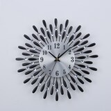 thumbnail of Home Nature Wohnkonzept Hotel Dekoration Wanduhr schwarz Vintage Strass Metall leise Uhr 37,5 cm Wohnzimmer Schlafzimmer