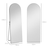 thumbnail of HOMCOM espejo de pie cuerpo entero arqueado, 150x50 cm, espejo de cuerpo entero, independiente, apoyado y de pared, sin marco, para dormitorio, negro