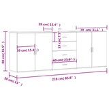 thumbnail of vidaXL Sideboards 3 Stk. Grau Sonoma Holzwerkstoff