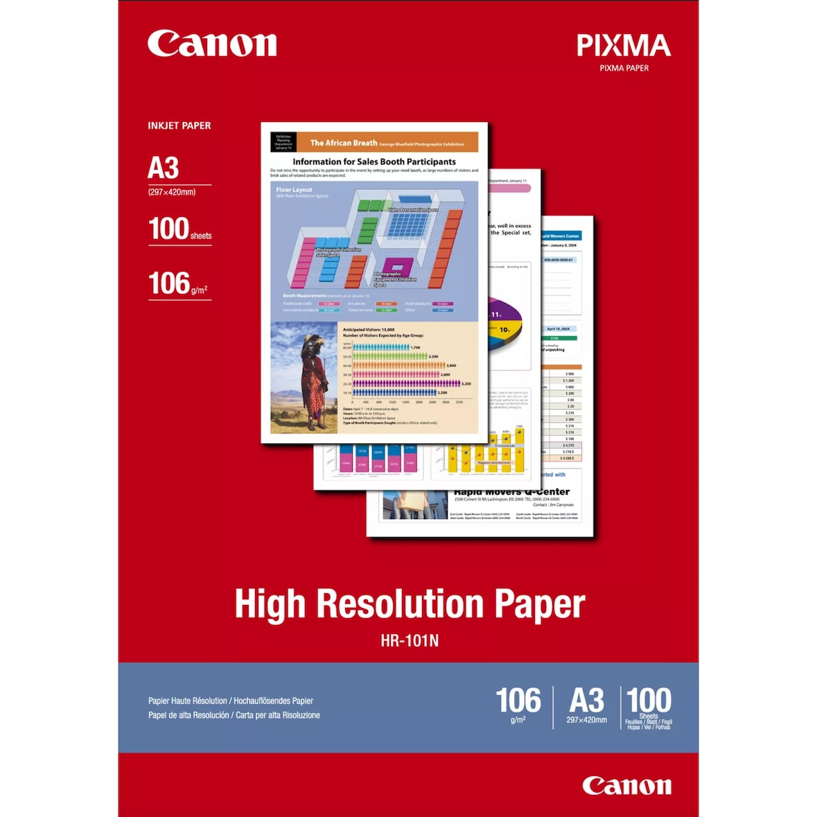Canon HR-101N Hochauflösendes Papier A3, 100 Blatt