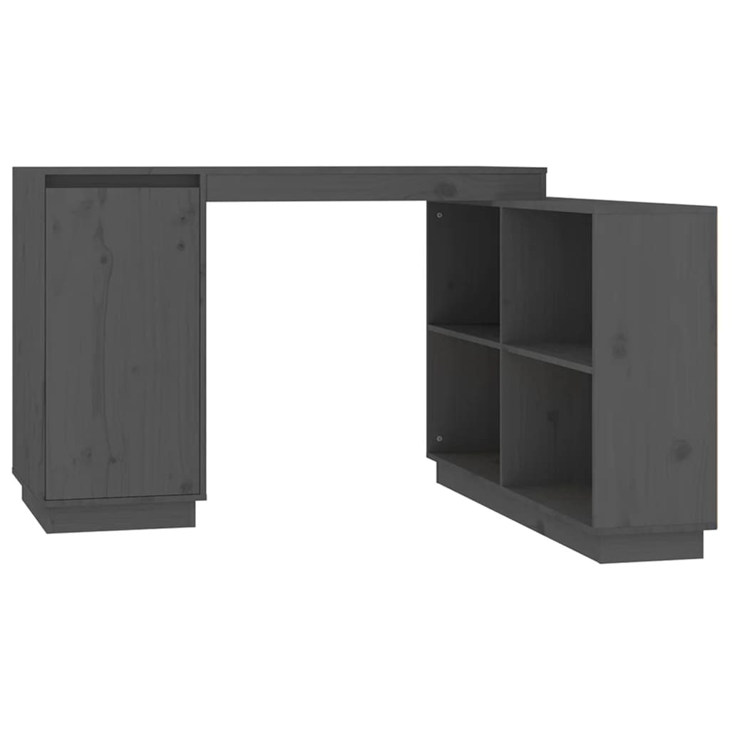 Helloshop26 - Bureau table poste de travail meuble d'ordinateur informatique étude 110 x 50 x 75 cm bois massif de pin gris 02_0023822