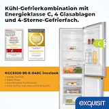 thumbnail of Exquisit Kühl-Gefrierkombination KGC5320-95-E-040C inoxlook | Nutzinhalt: 315 L | 4*-Gefrieren | Alarm-Funktion | 4 Glasablagen | Standgerät