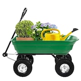 thumbnail of Chariot de jardin à Benne basculante Charge 200kg 75L - Chariot de Transport 4 roues Bois, Terre, Mobilier de Jardin Plage KZ