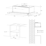 thumbnail of CIARRA Afzuigkap, Uitschuifbare inbouwaftrekkap A+ 580 m³/h Max. 60 cm Geïntegreerd afzuigmondstuk VM6909AB