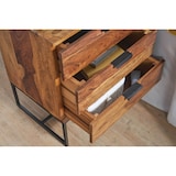 thumbnail of Industrielles Nachtkästchen aus Sheesham Holz und Eisen, 3 Schubladen. 50x40x65 cm | Kadima Design
